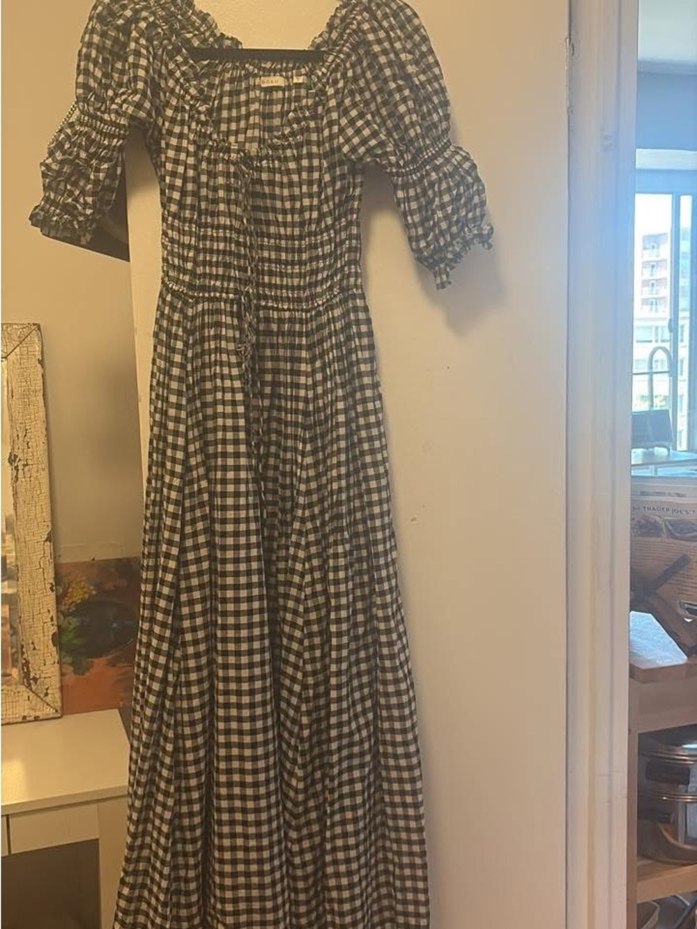 Doen ischia dress noir greta gingham